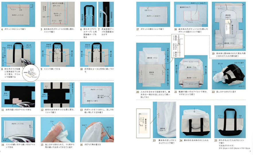 Everyday Canvas Bags to Sew with a Home Sewing Machine – Japanese Craft Patterns Book