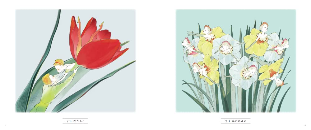 Love Fantasy Floral Fairies - Japanese Coloring Book