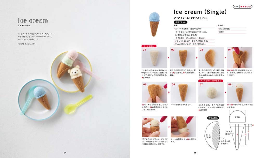 Needle Felt Animals and Mascots by trois M - Japanese Craft Book