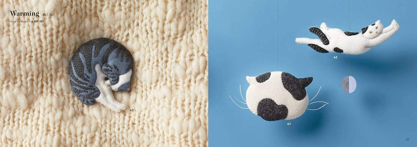 Cats and Felt Embroidery Motifs - Japanese Craft Book