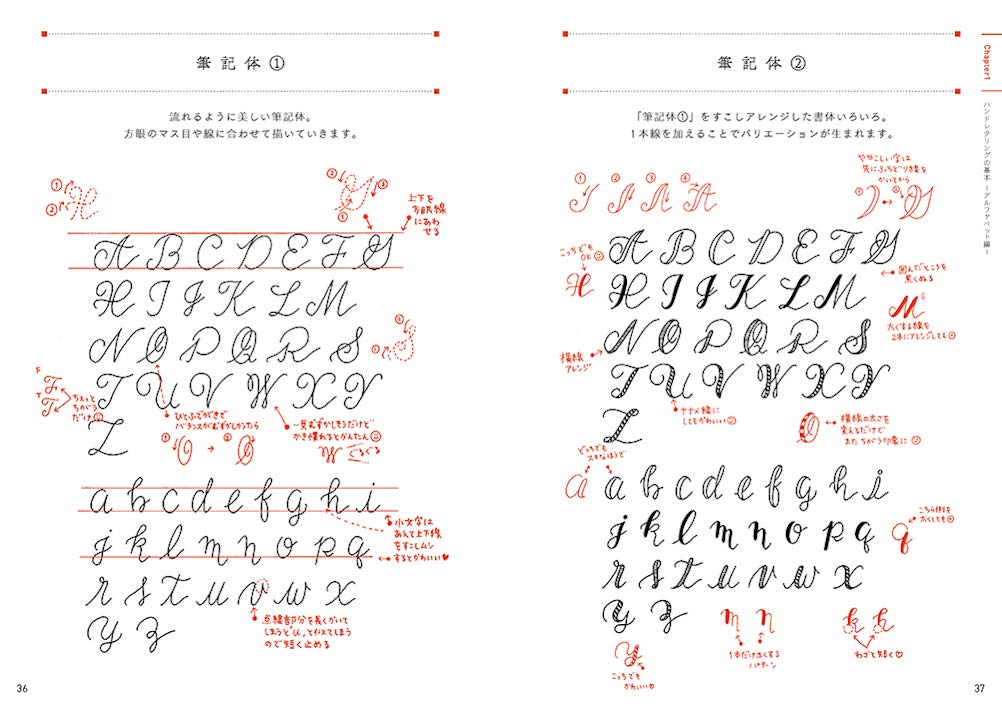 Easy Hand Lettering with Grid Lines by 88necoco - Japanese Craft Book