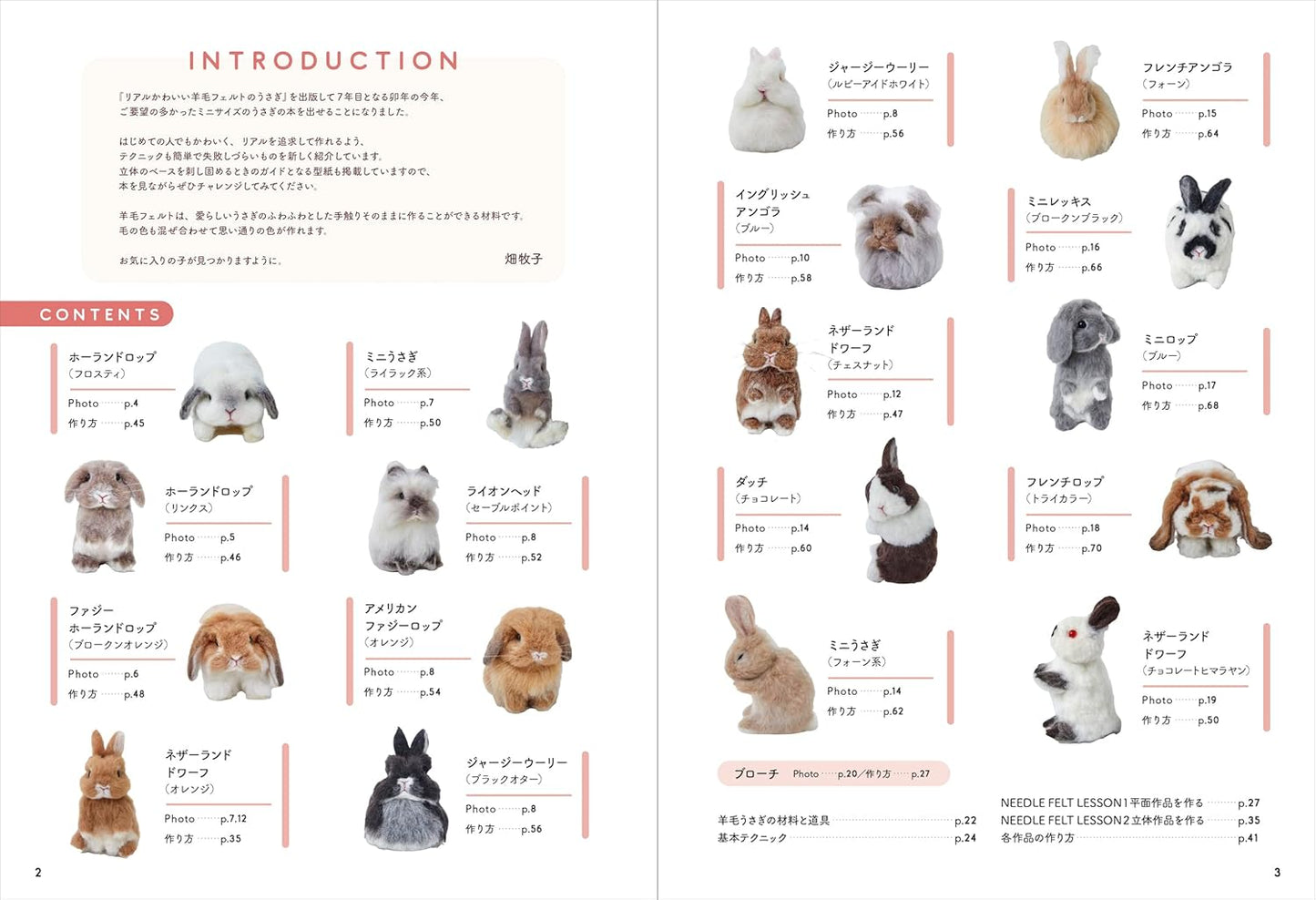 Realistic FELT Wool Cute Small Rabbits - Japanese Craft Book