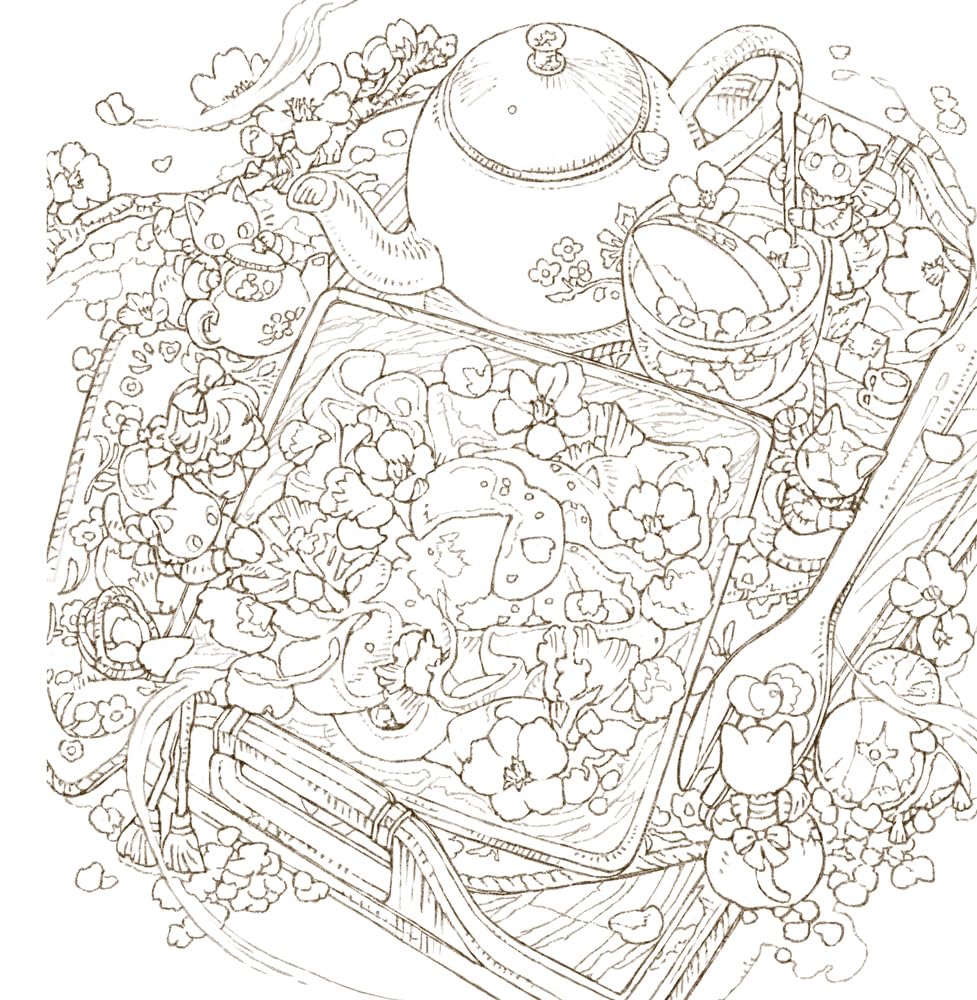 Traveling Through a Fantasy World of Flowers – Japanese Coloring Book