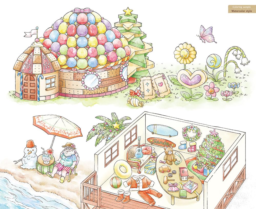 Wonderful Houses in an Imaginary World Coloring Book - Japanese Coloring Book