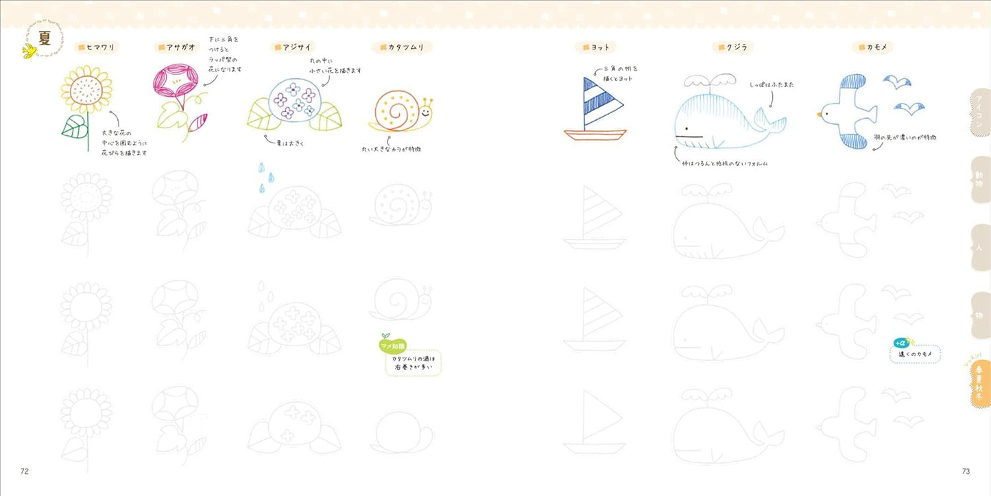 Kamo's Write In It Illustration Lesson Book - Japanese Craft Book