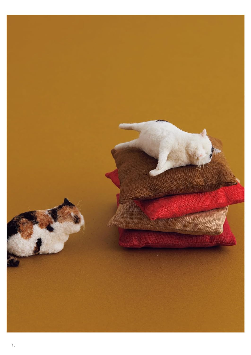 Palm Size Felt Wool Cats 12 - Japanese Craft Book