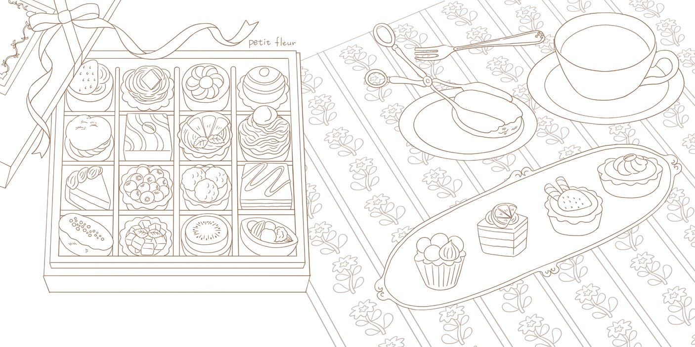 Sweets from the World Coloring Book with Coloring Lessons - Japanese Coloring Book