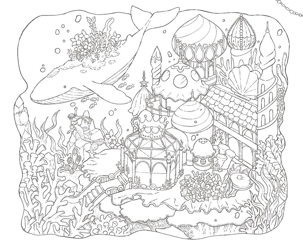 Wonderful Houses in an Imaginary World Coloring Book - Japanese Coloring Book