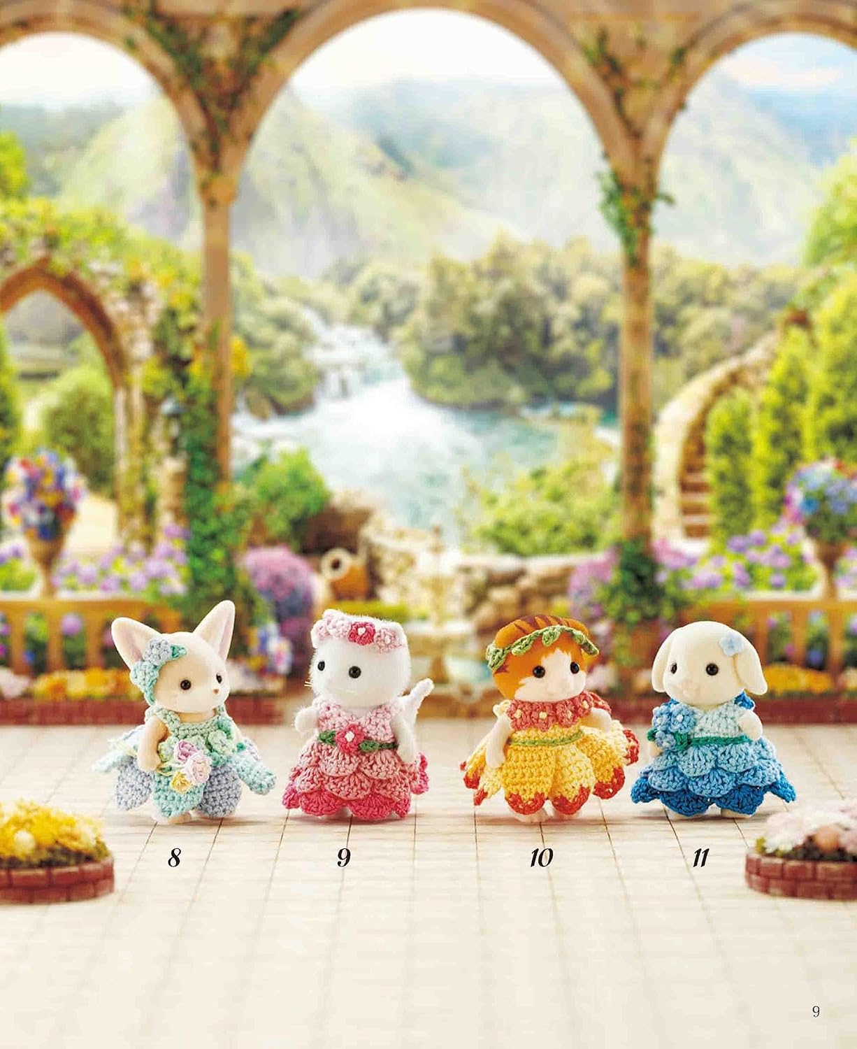 Sylvanian Families and Calico Critters Miniature Crochet Dressy Dresses and Accessories - Japanese Craft Book