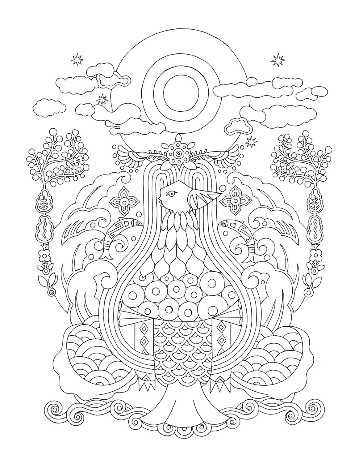 World Charms Coloring Book - Japanese Coloring Book