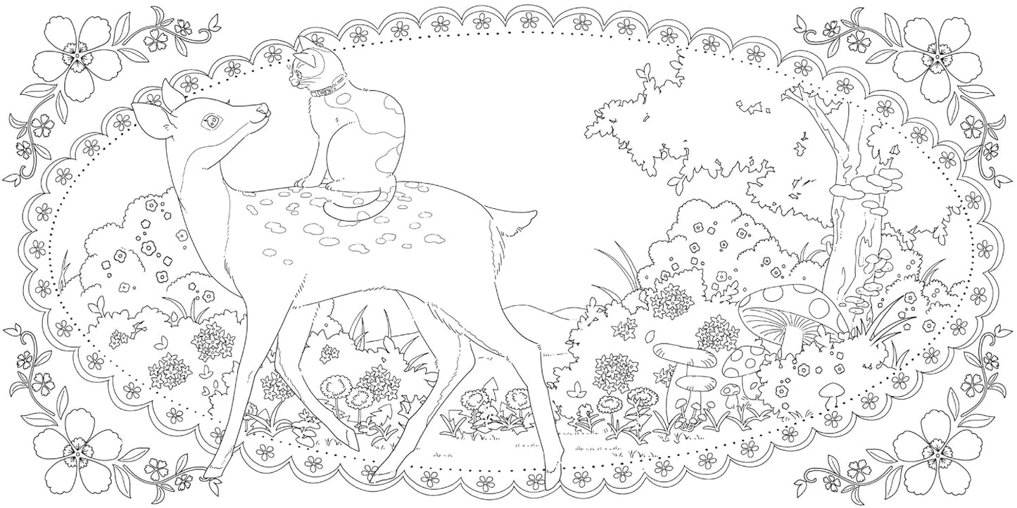 The Dreaming Cat’s Floral Journey – Searching for the Bell of Happiness Coloring Book - Japanese Coloring Book