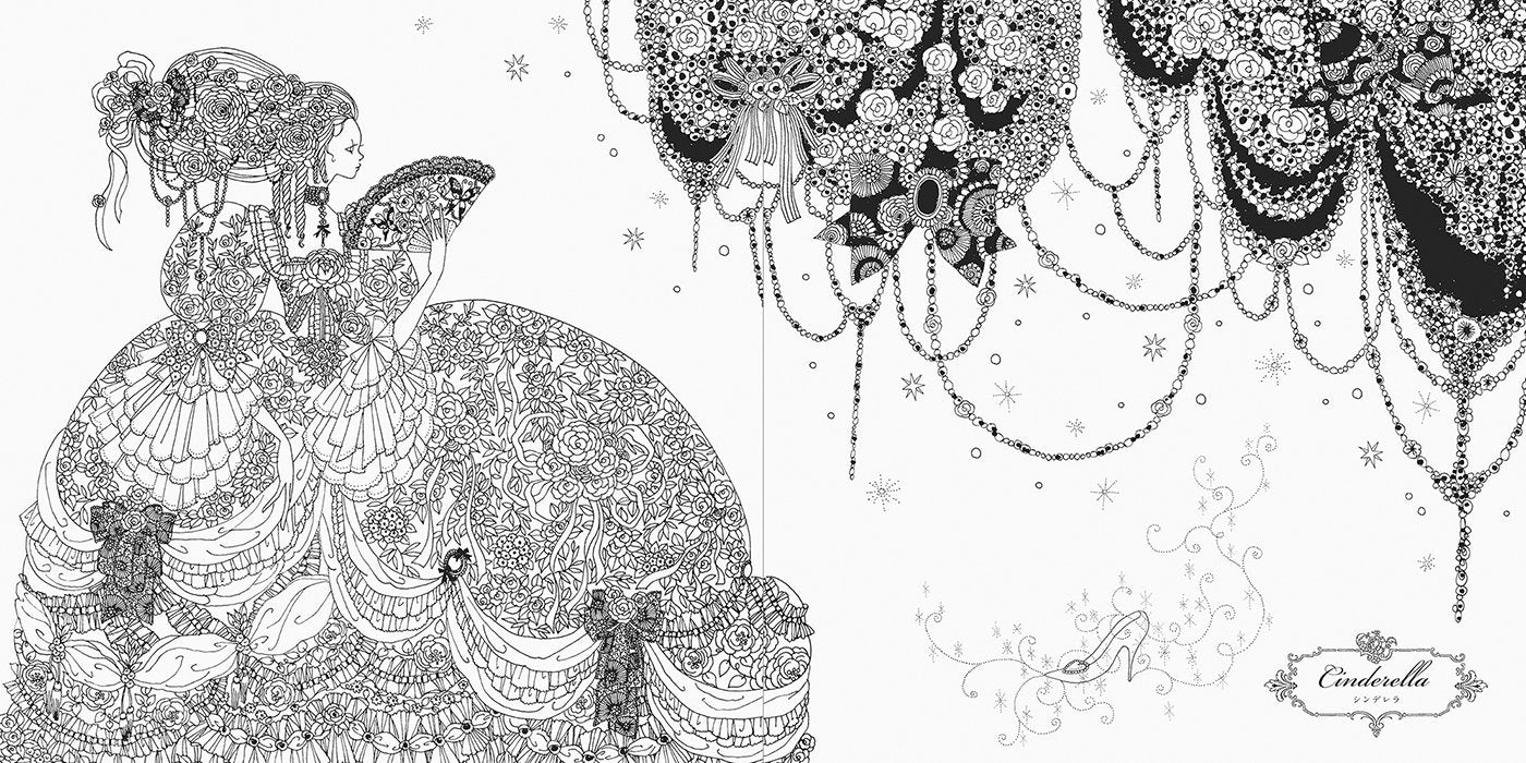 Princesses and Fairies Coloring Book by Tomoko Tashiro - Japanese Coloring Book