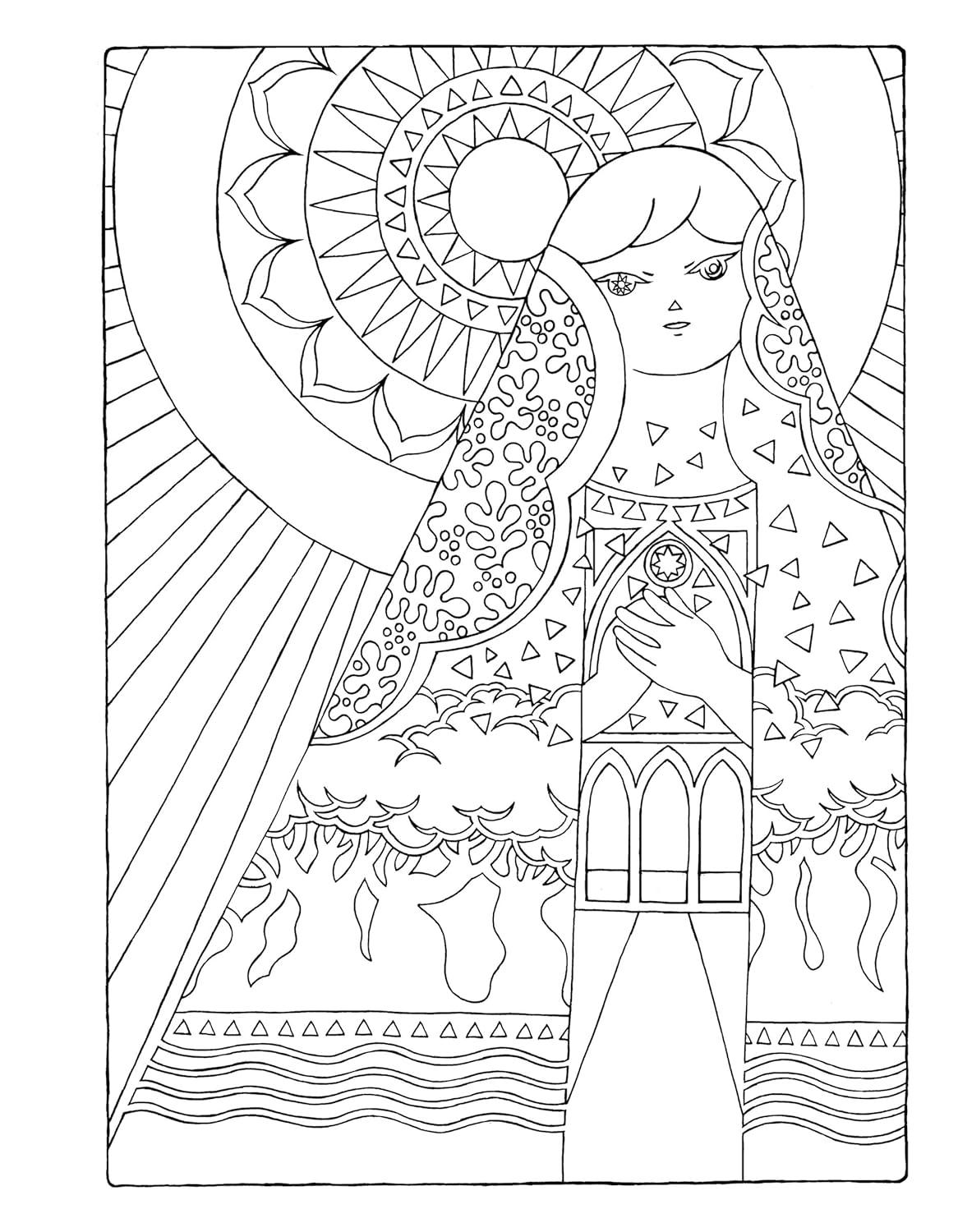 The Temple Inside: A Coloring Journey of Self-Love - Japanese Coloring Book