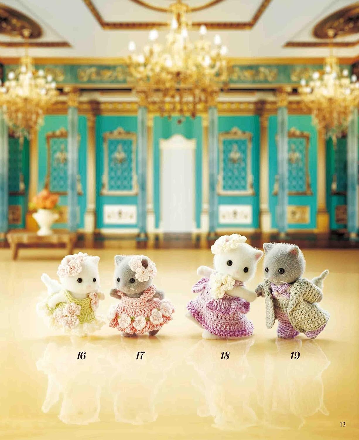 Sylvanian Families and Calico Critters Miniature Crochet Dressy Dresses and Accessories - Japanese Craft Book