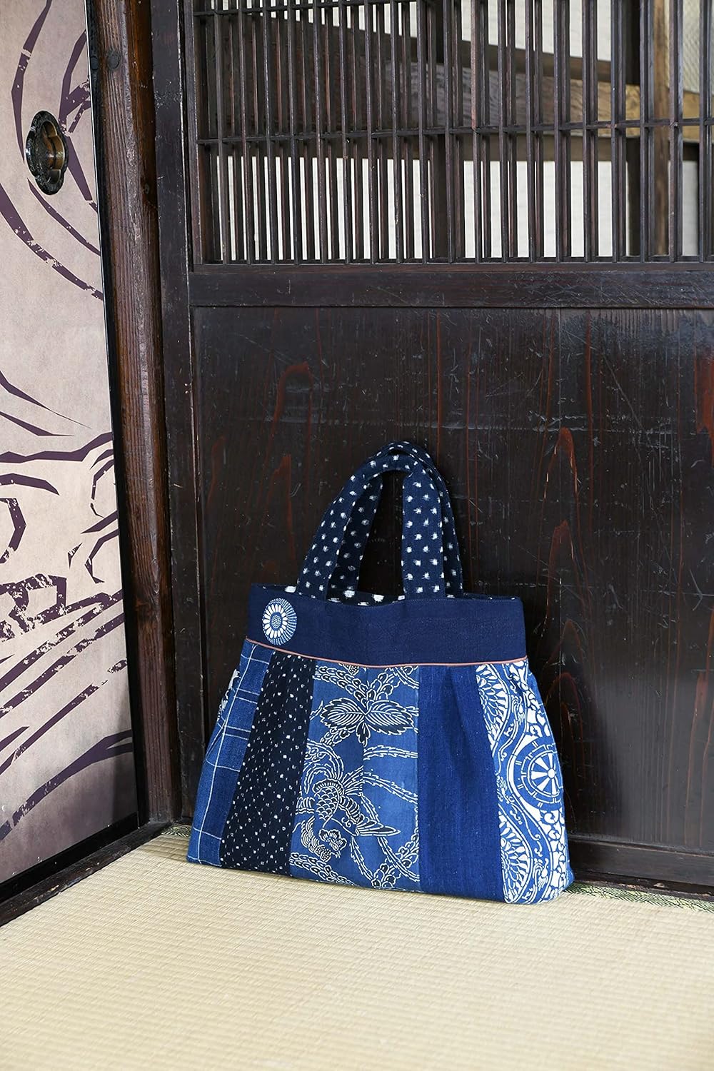Indigo Fabrics and Oshima Tsumugi Fabric Bags - Japanese Craft Book