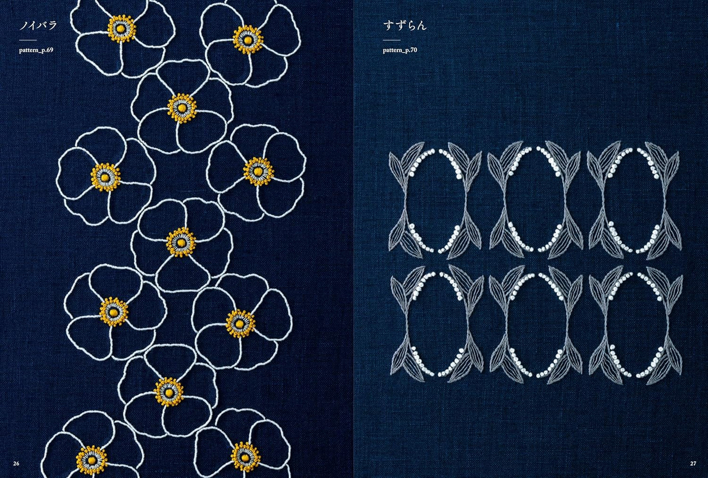 Pattern stitched with embroidery - Japanese Craft Book
