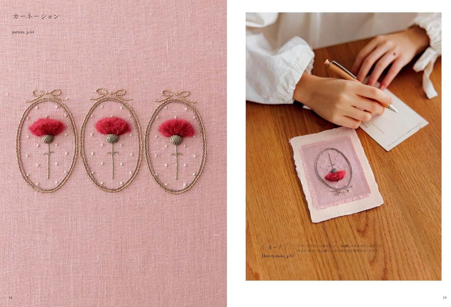 Pattern stitched with embroidery - Japanese Craft Book