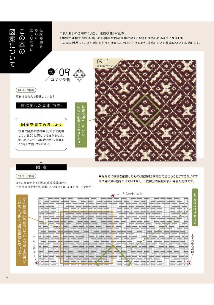 Traditional Kogin Embroidery Designs 88 - Japanese Craft Book