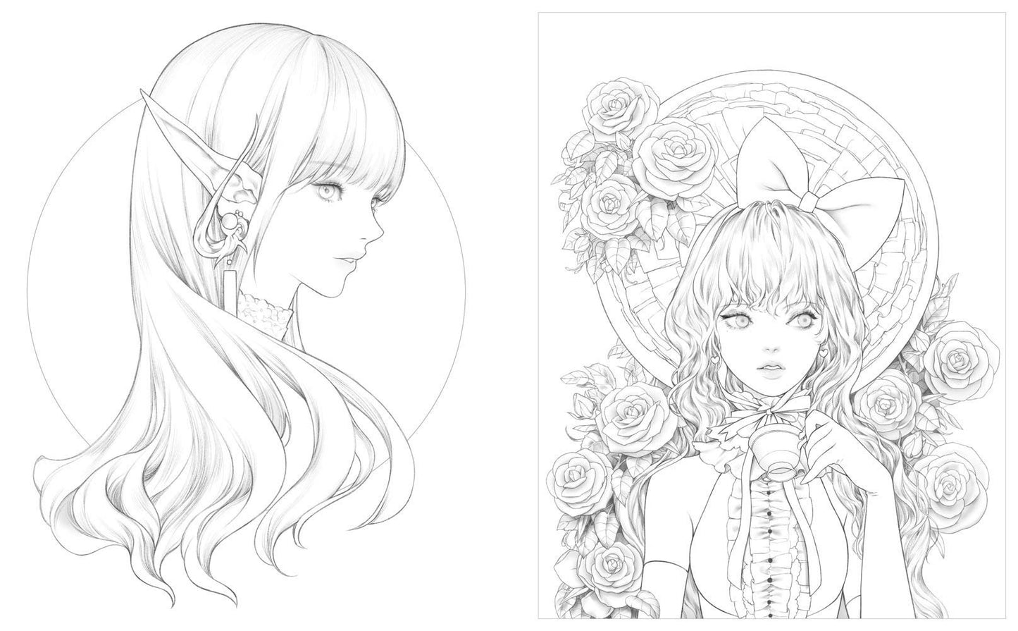Mystica Mysterious Girls Coloring Book - Japanese Coloring Book