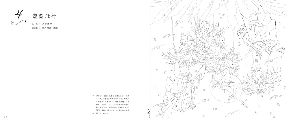 Love Fantasy Floral Fairies - Japanese Coloring Book