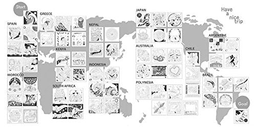 Around the World Trip Coloring Book Music Rendezvous - Japanese Coloring Book