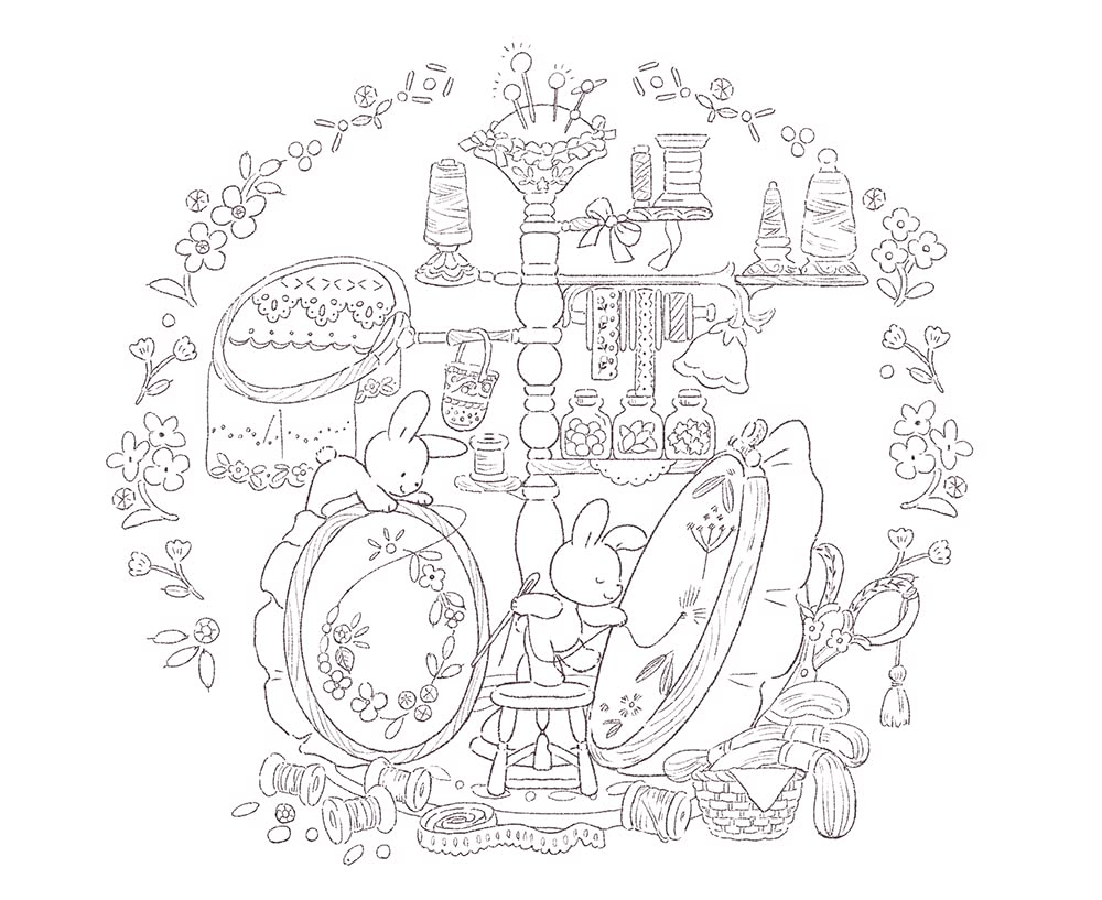 Rabbit's fairy tale fantasy Coloring Book - Japanese Coloring Book