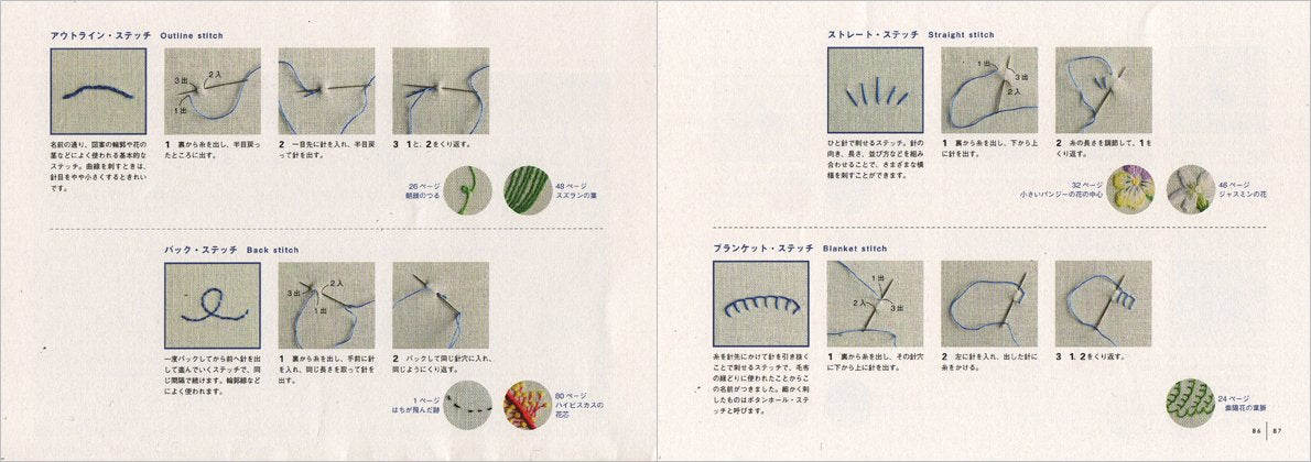 Ayako Otsuka Flower Embroidery - Japanese Craft Book