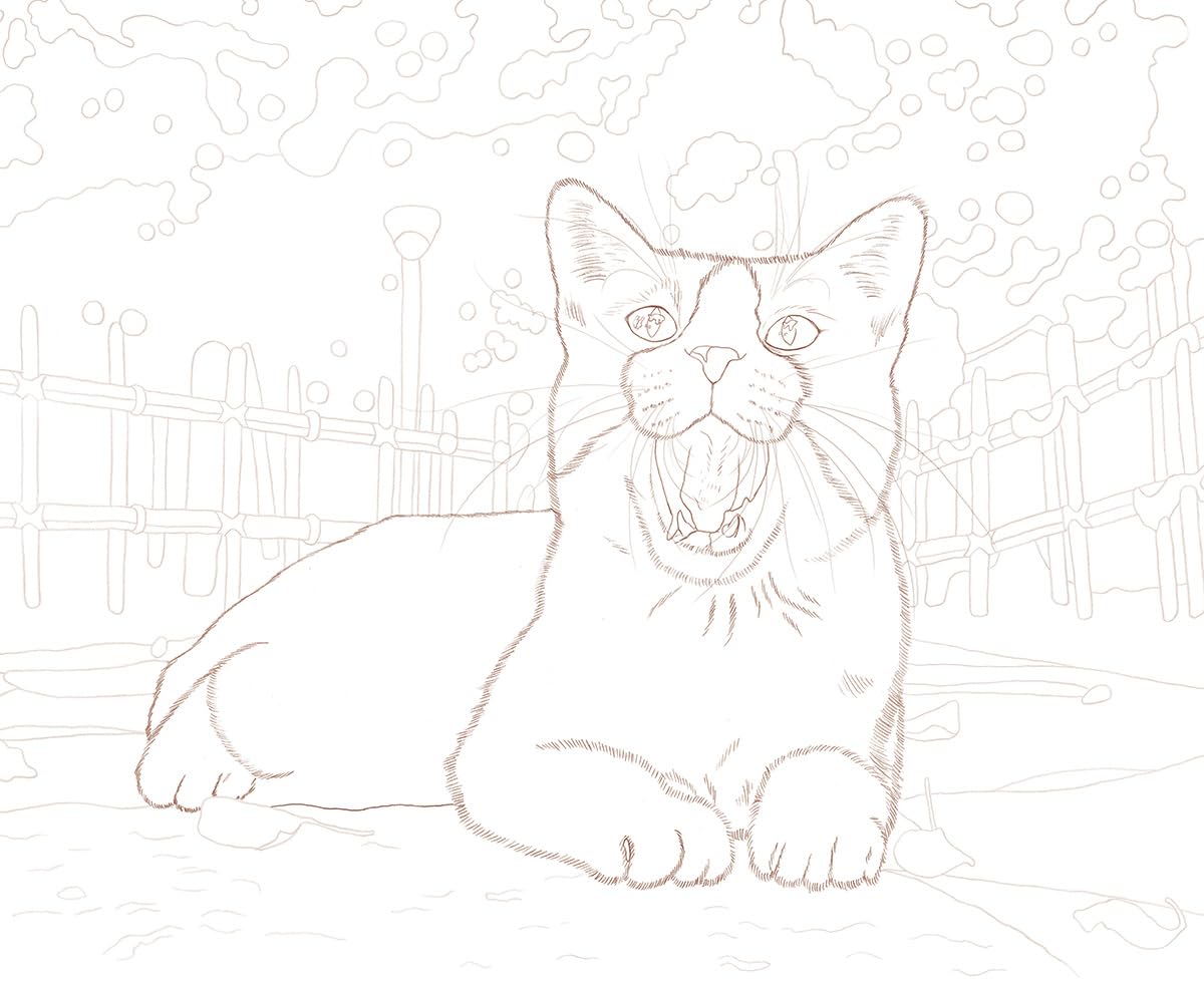 Masayuki Oki's the Free-roaming Cats Coloring Book - Japanese Coloring Book