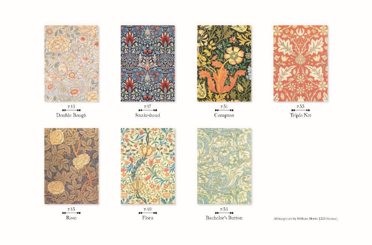 William Morris Postcard Coloring Book - Post Card Size Japanese Coloring Book