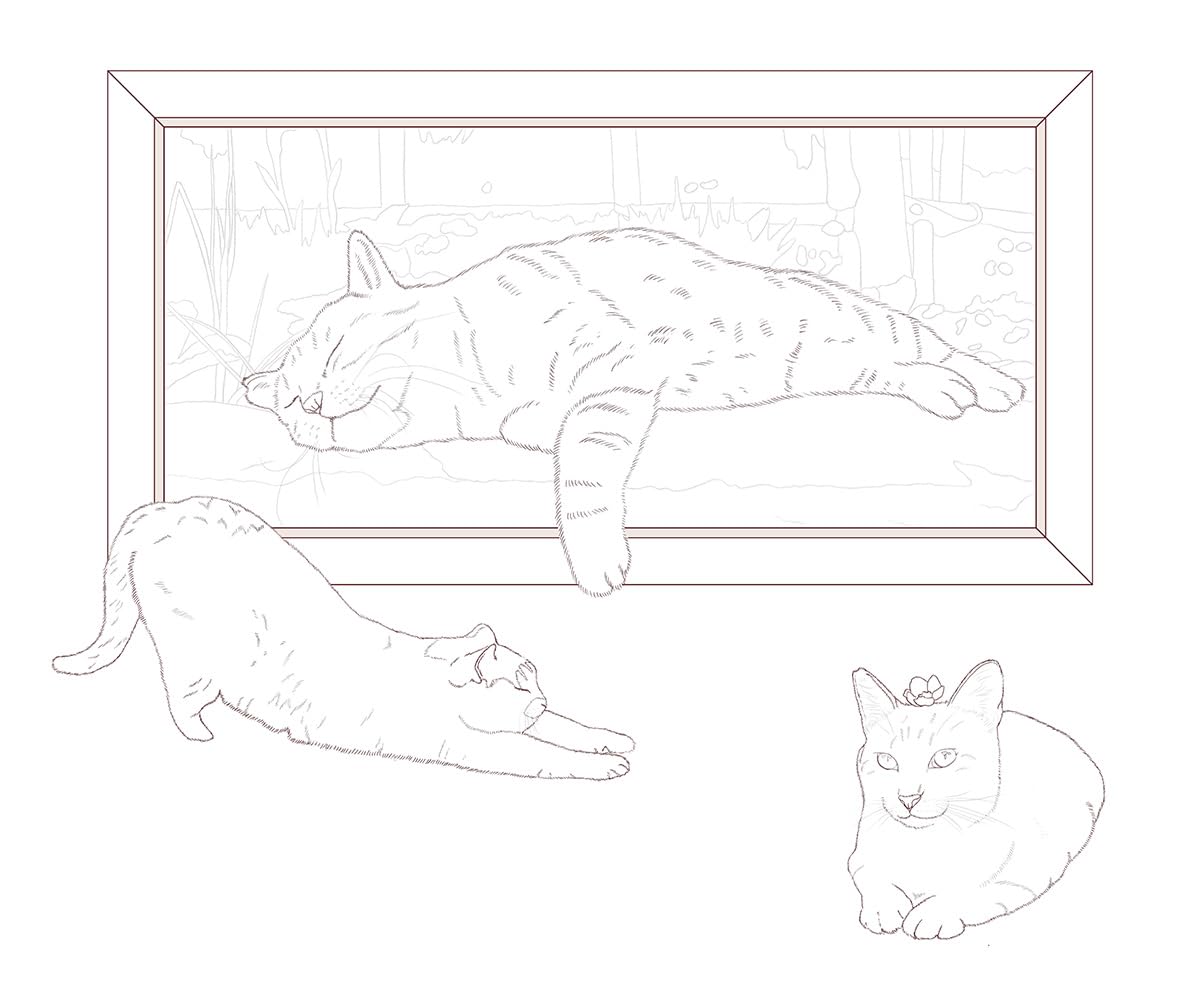 Masayuki Oki's the Free-roaming Cats Coloring Book - Japanese Coloring Book