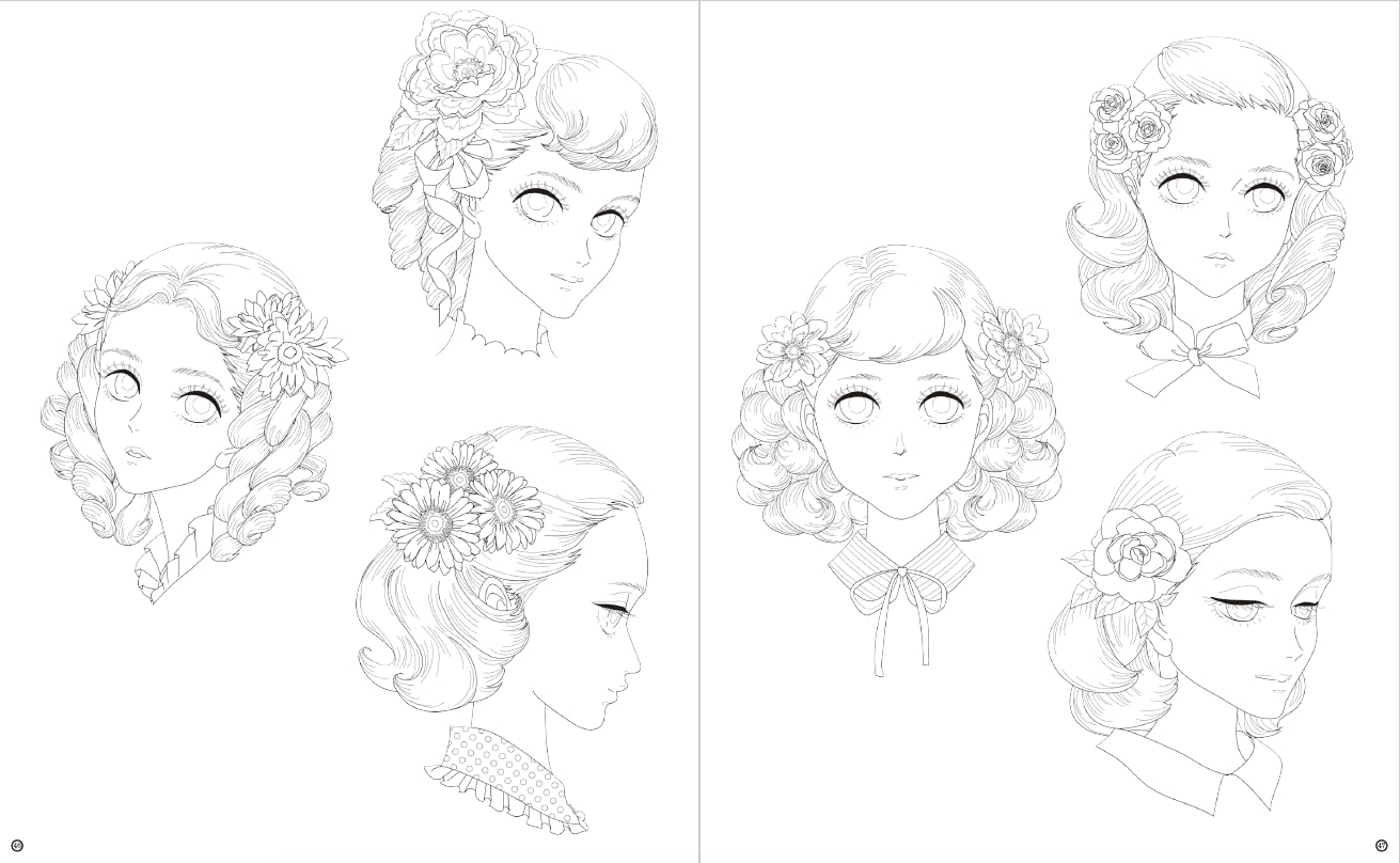 Retro Fashion Coloring Book by Mari Katogi - Japanese Coloring Book