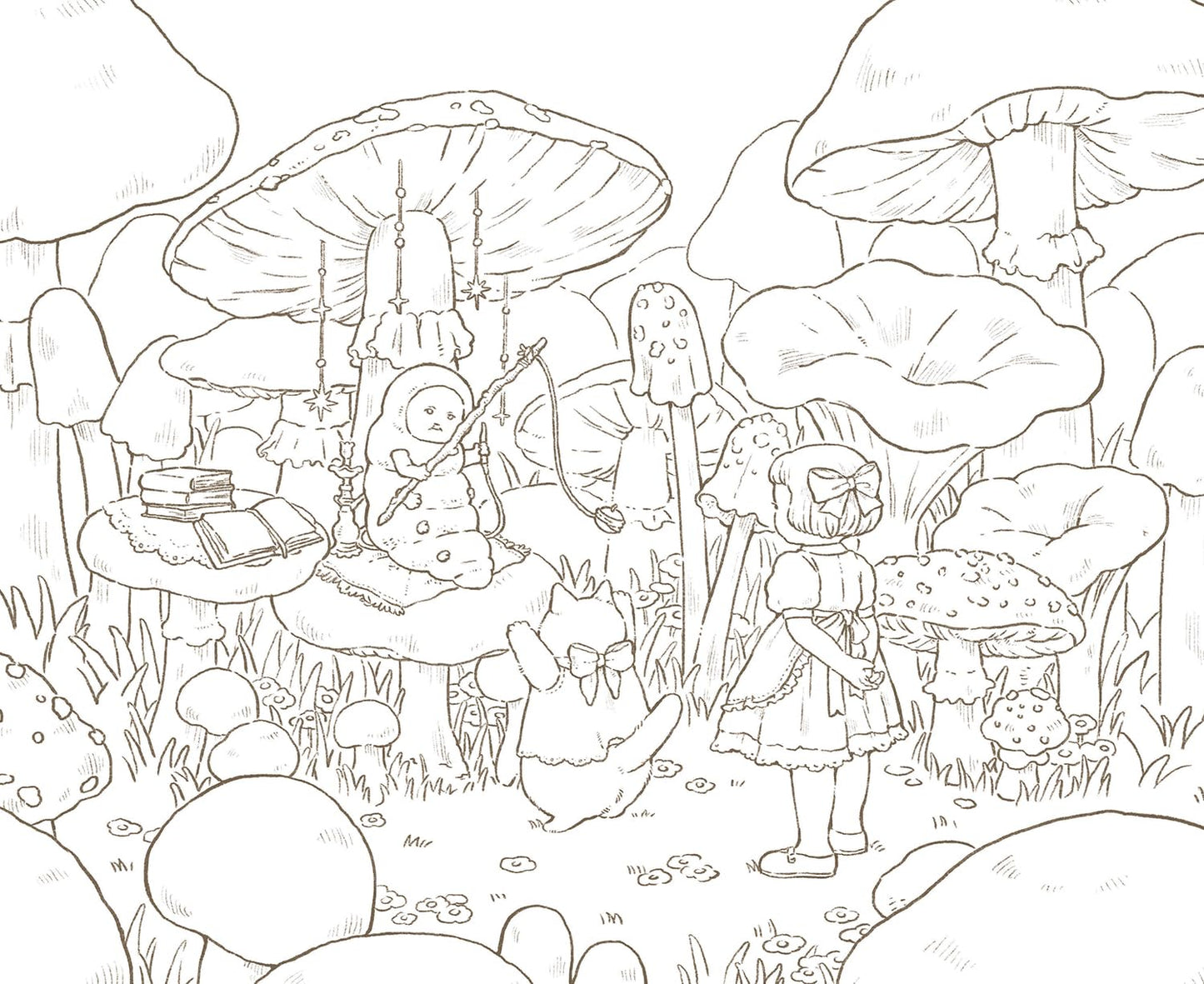 Alice and Dinah's Adventures in Wonderland Coloring Book - Japanese Coloring Book