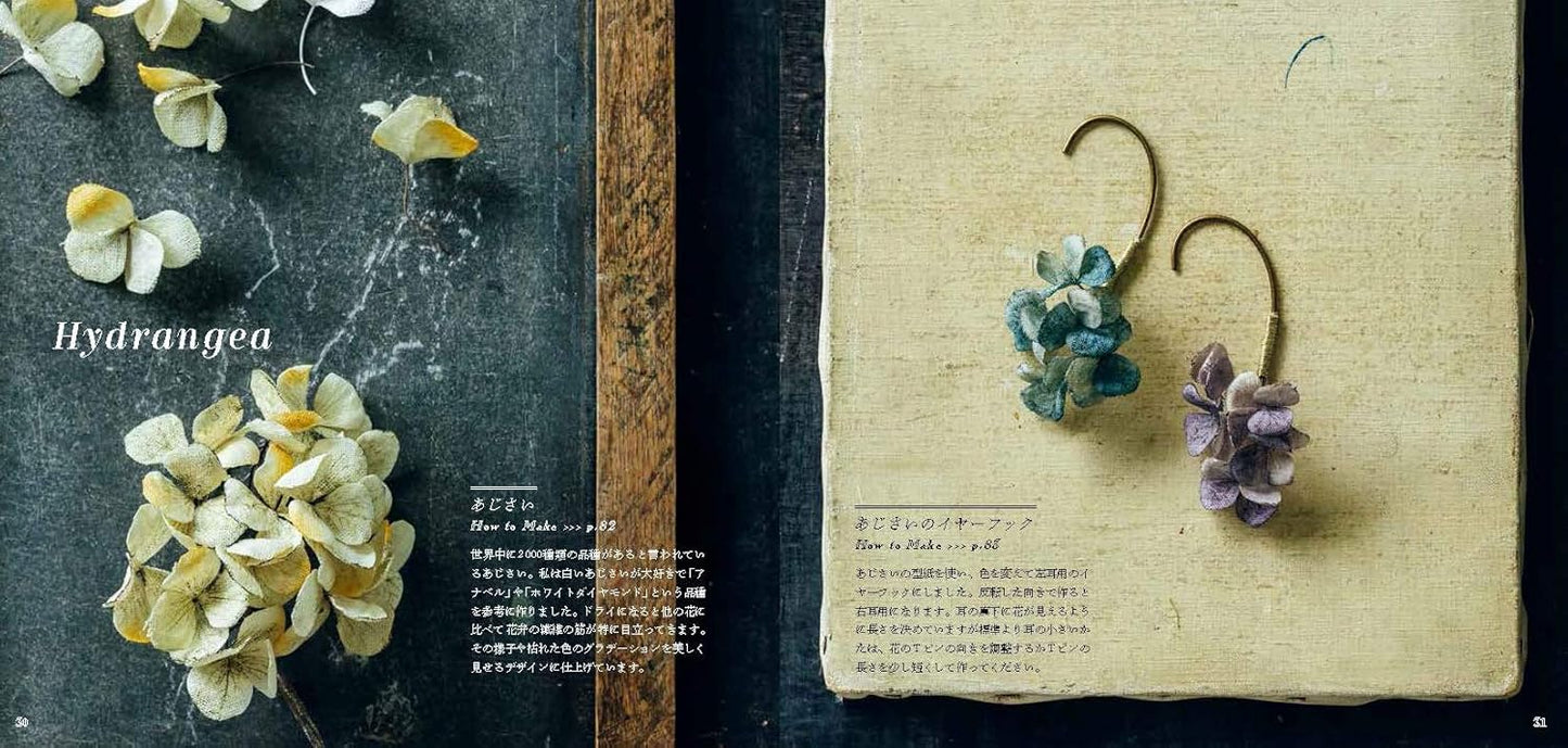 FABRIC FLOWERS with Dried Flower Motifs - Japanese Craft Book