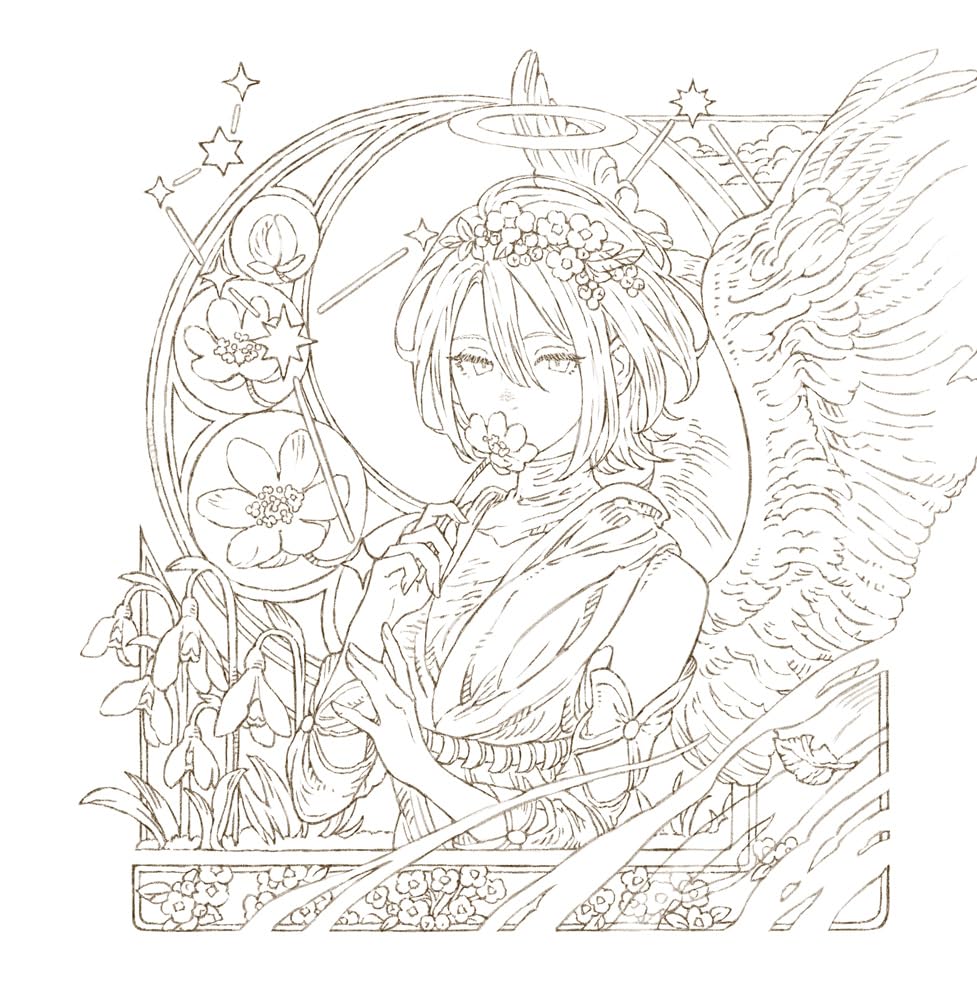 Traveling Through a Fantasy World of Flowers – Japanese Coloring Book
