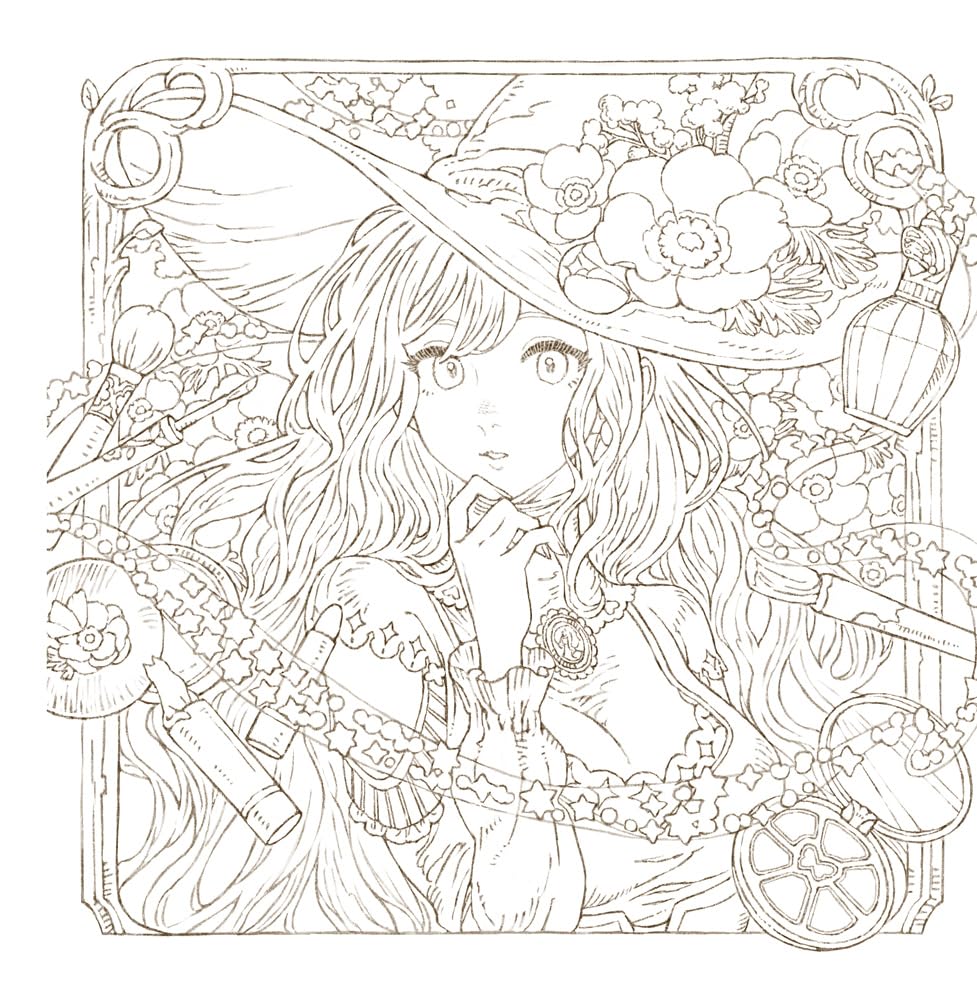 Traveling Through a Fantasy World of Flowers – Japanese Coloring Book