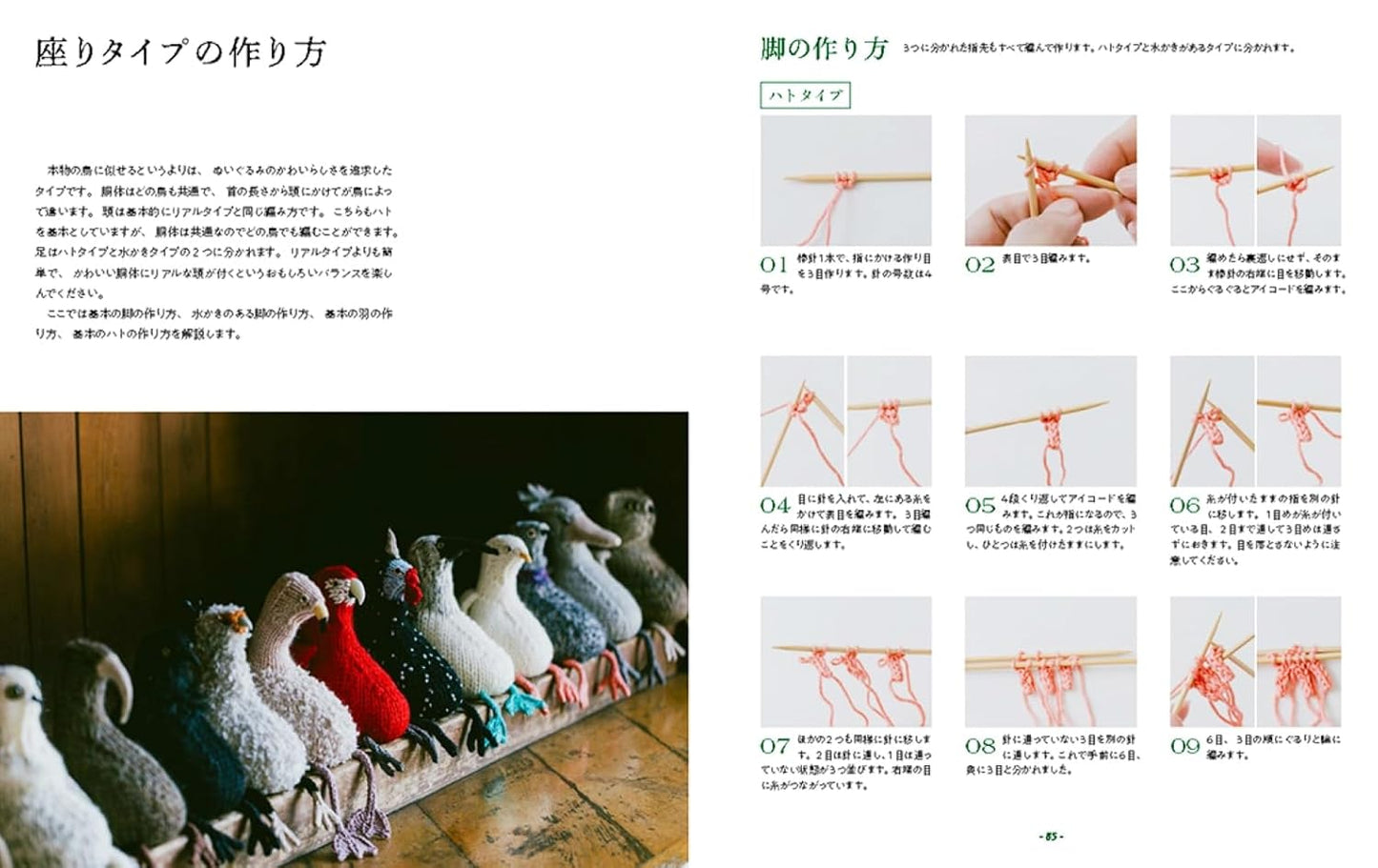Bird Amigurumi: Adorable Realistic Birds Knit with Straight Needles - Japanese Craft Patterns Book