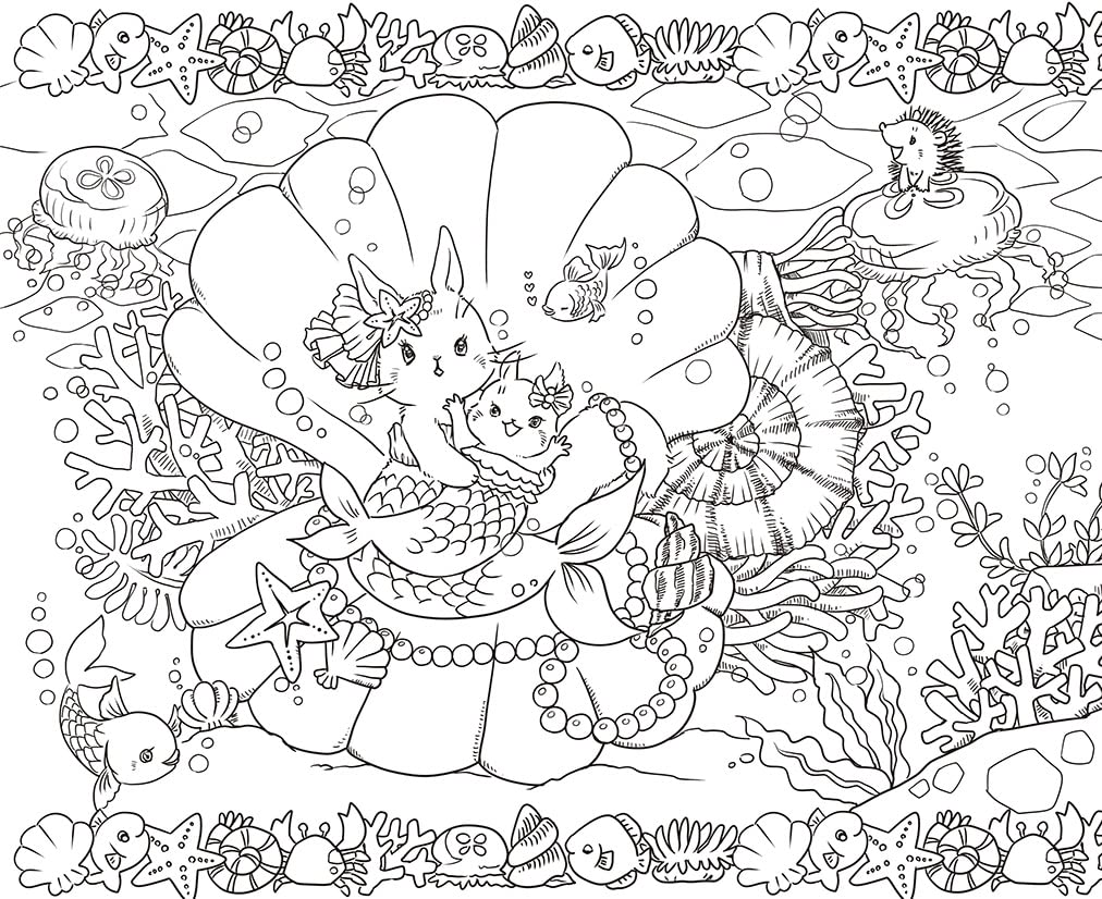 Journey Through a Fairy Tale with Little Friends in the Forest Coloring Book - Japanese Coloring Book