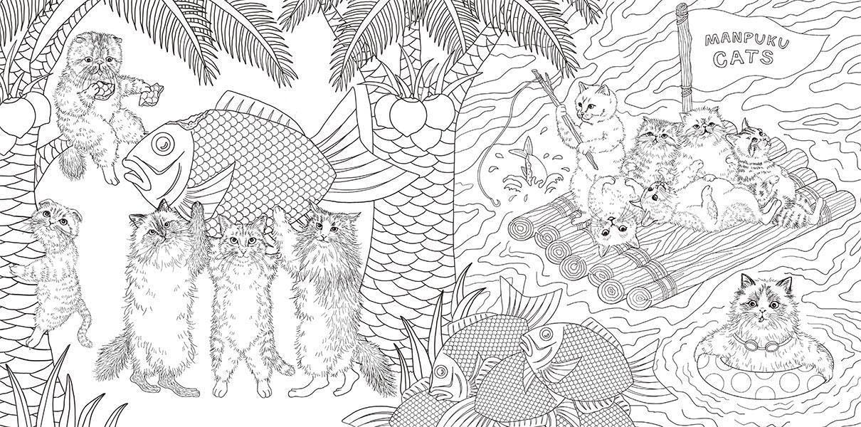 Cats in Fairy Tale Coloring Book - Japanese Coloring Book