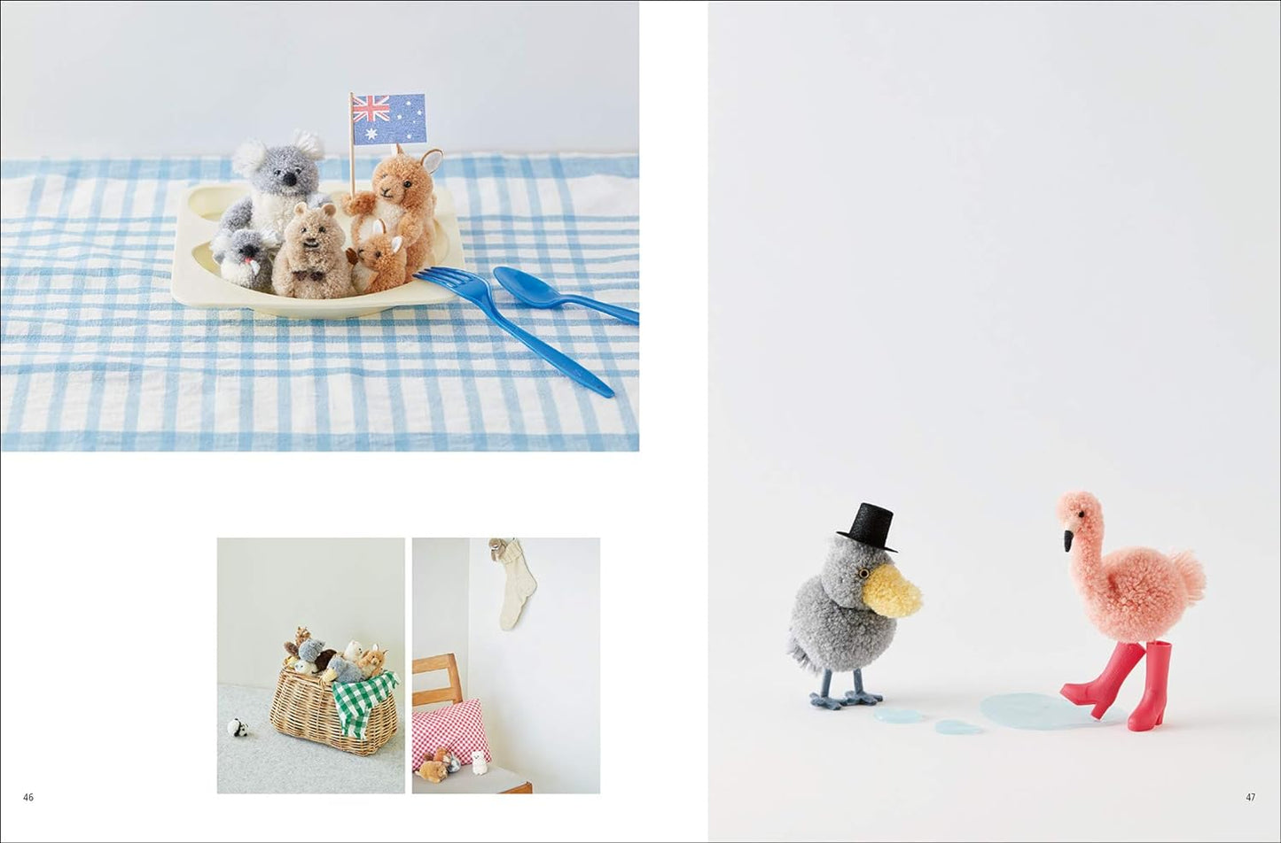 Nuigurumi Stuffed Animal Pom Pom ANIMALS by Trikotri - Japanese Craft Book