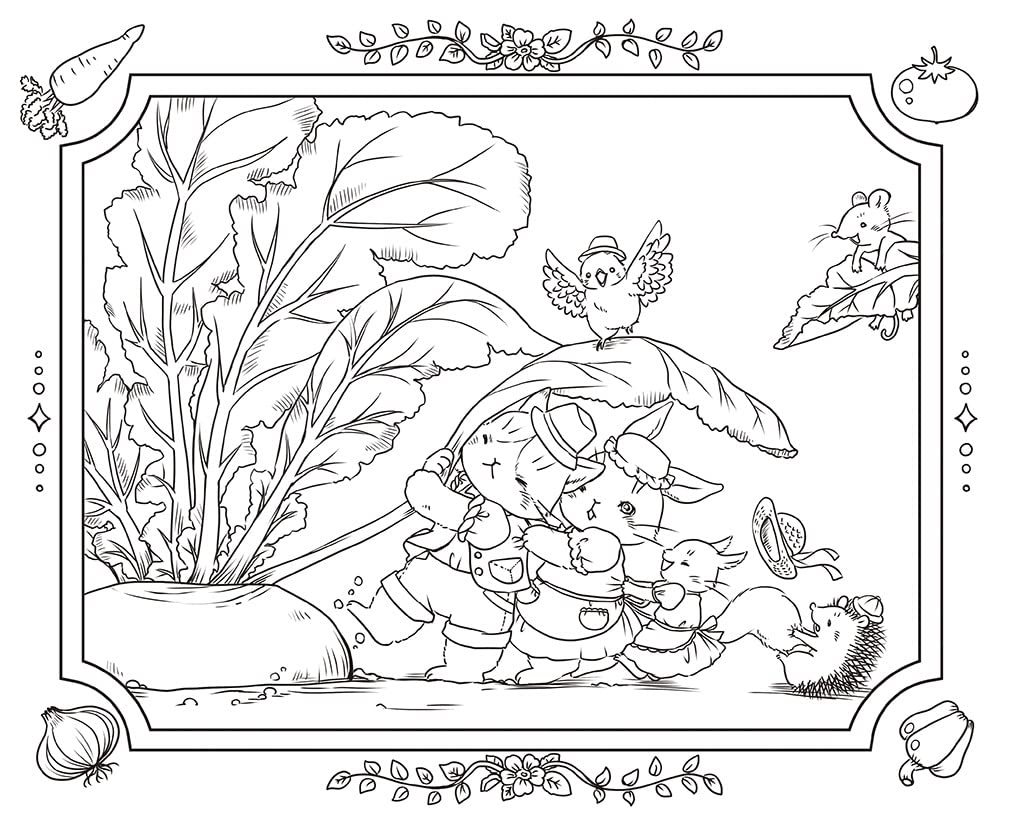 Journey Through a Fairy Tale with Little Friends in the Forest Coloring Book - Japanese Coloring Book