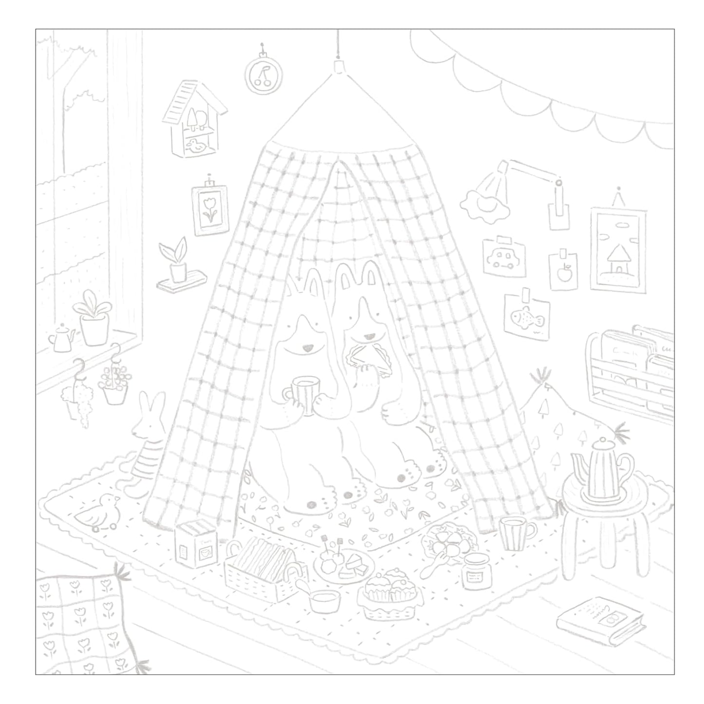 Pastel Town’s Little Joys: A Coloring Book of Cute Animal Life - Japanese Coloring Book