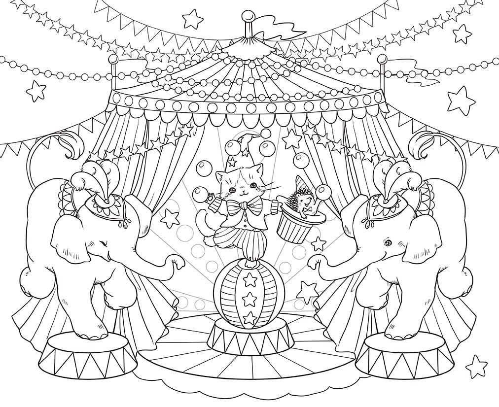 Journey Through a Fairy Tale with Little Friends in the Forest Coloring Book - Japanese Coloring Book