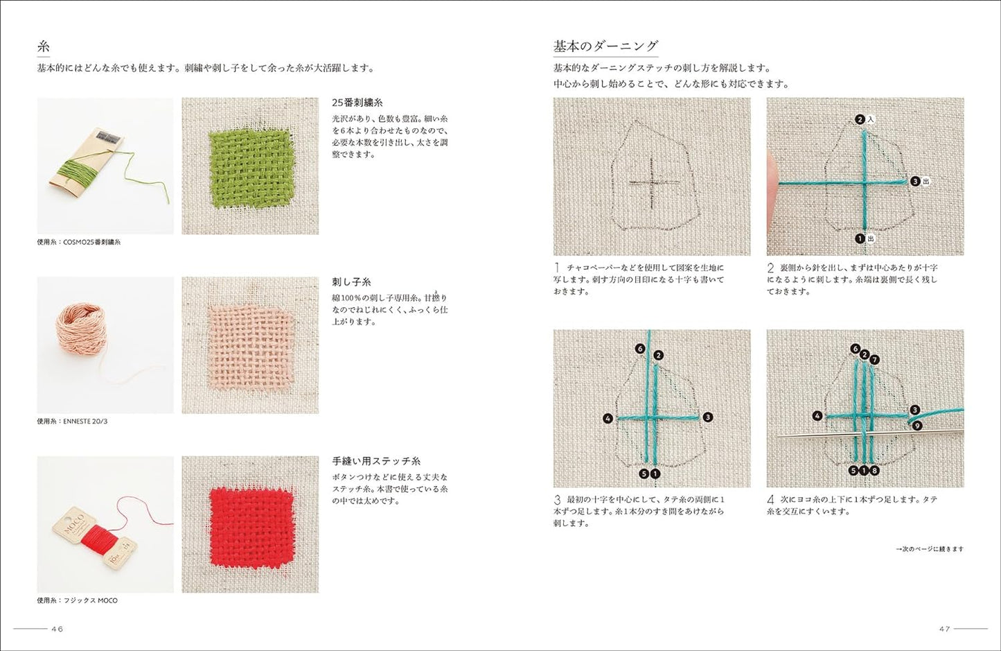 Small Darning Repair Embroidery with Beads - Japanese Craft Book )