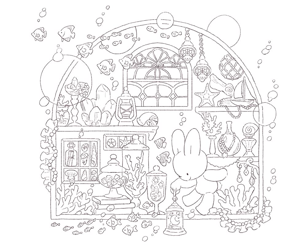 Rabbit's fairy tale fantasy Coloring Book - Japanese Coloring Book