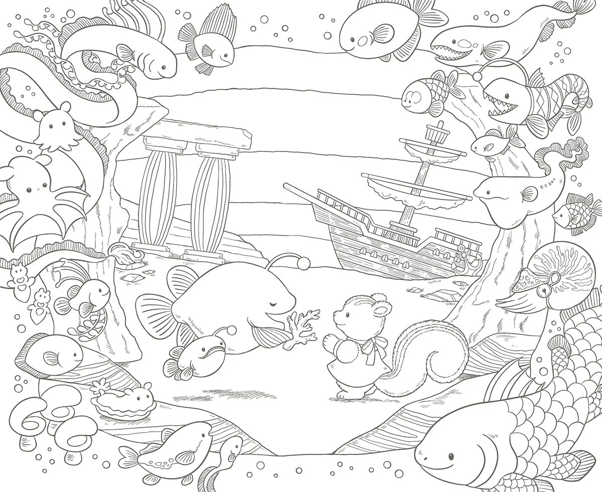 Polar Bear's Adventure Cruise Coloring Book - Japanese Coloring Book