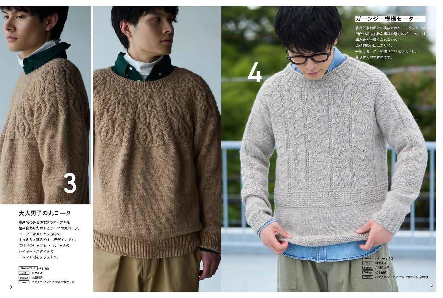 Handsome Men’s Sweaters – Japanese Crocheting and Knitting Pattern Book
