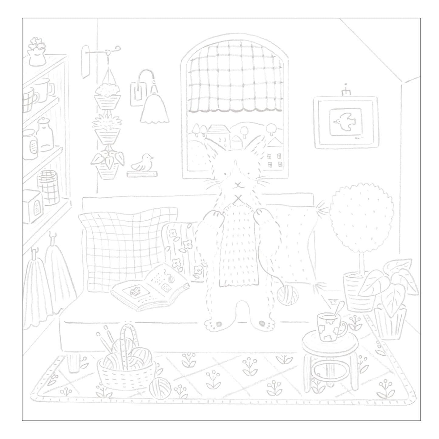 Pastel Town’s Little Joys: A Coloring Book of Cute Animal Life - Japanese Coloring Book