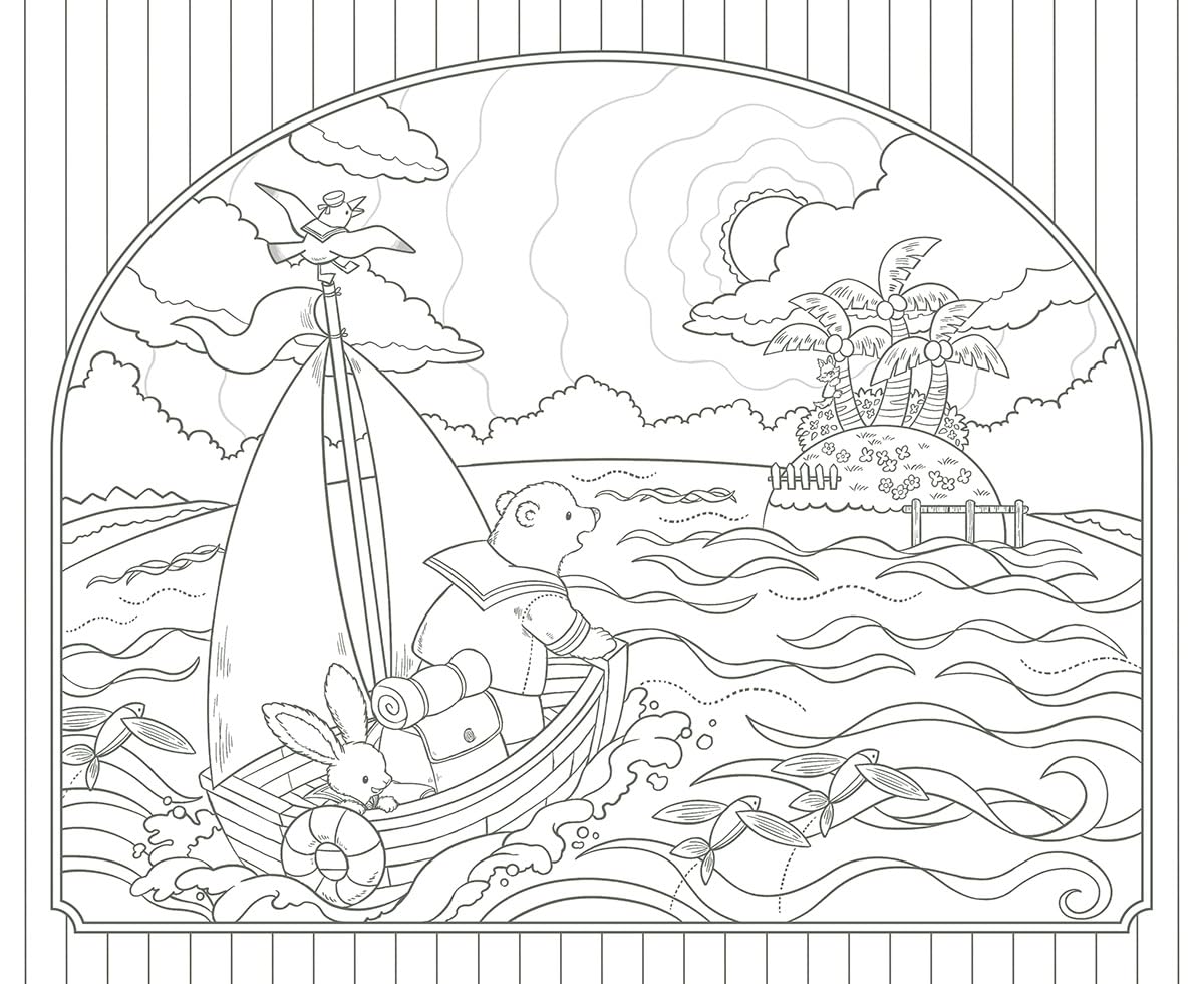 Polar Bear's Adventure Cruise Coloring Book - Japanese Coloring Book