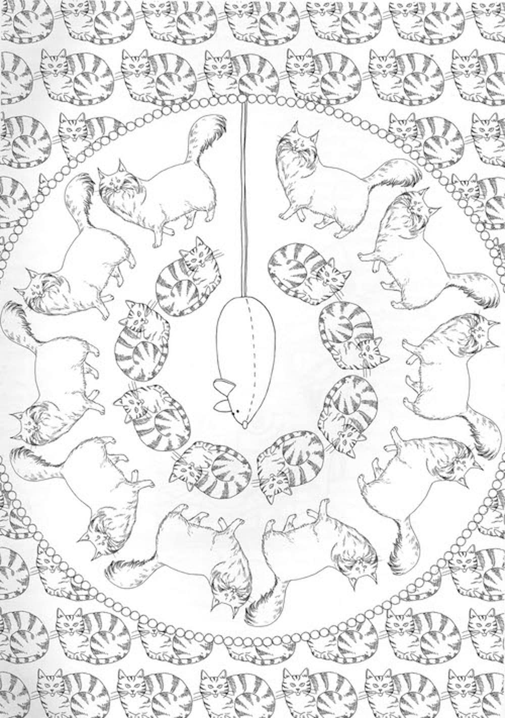 Cat Therapy Coloring Book - Japanese Coloring Book