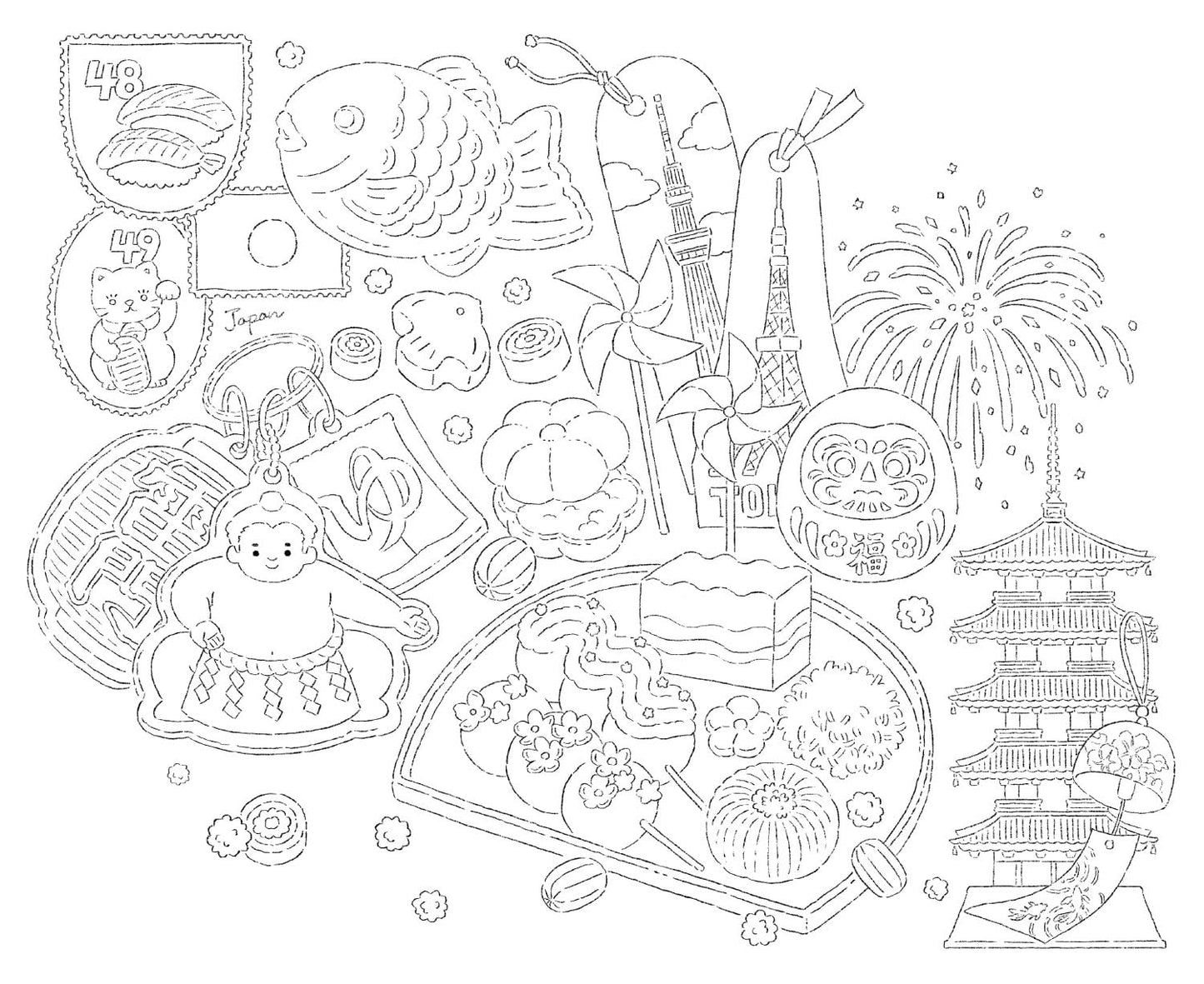 My Travel Memories Coloring Book - Japanese Coloring Book